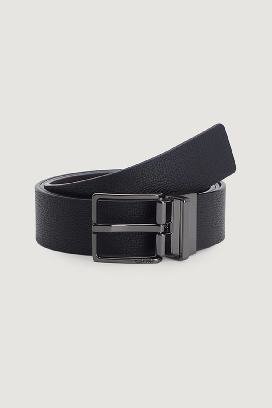 Uomo Calvin Klein | Cinta Calvin Klein Adj/Rev Slim Loop Pb 35Mm Nero