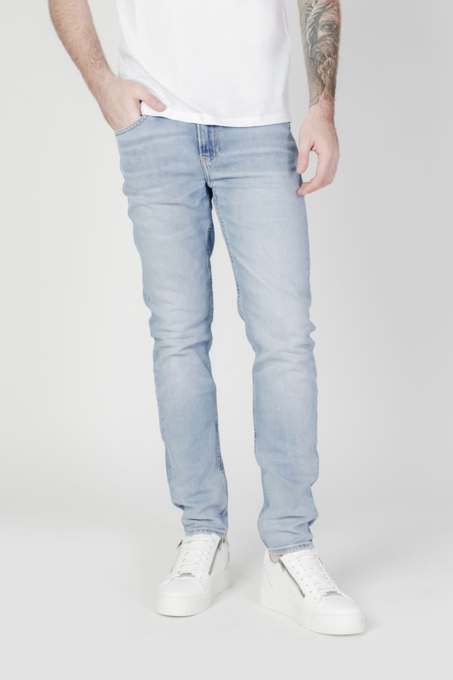 Uomo Calvin Klein | Jeans Tapered Calvin Klein Taper Denim Chiaro