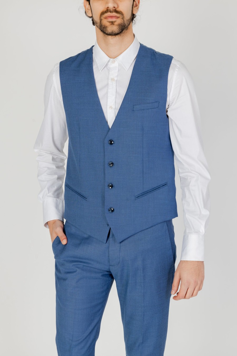 Uomo Antony Morato | Gilet Da Completo Antony Morato Indigo