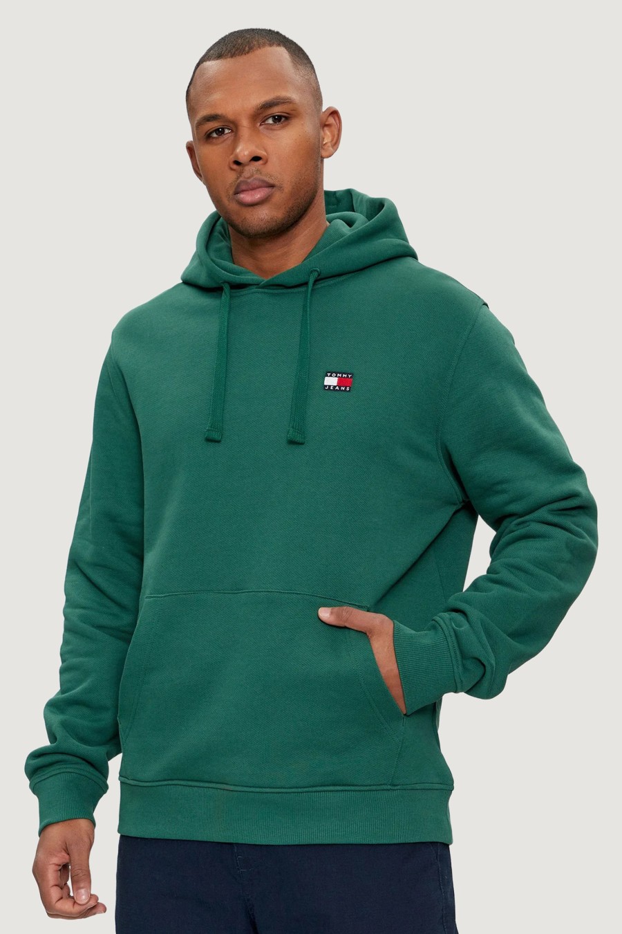 Uomo Tommy Hilfiger | Felpa Con Cappuccio Tommy Hilfiger Reg Badge Verde