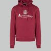 Uomo Aquascutum | Felpa Con Cappuccio Aquascutum Active Big Logo Hoodie Fleece Bordeaux