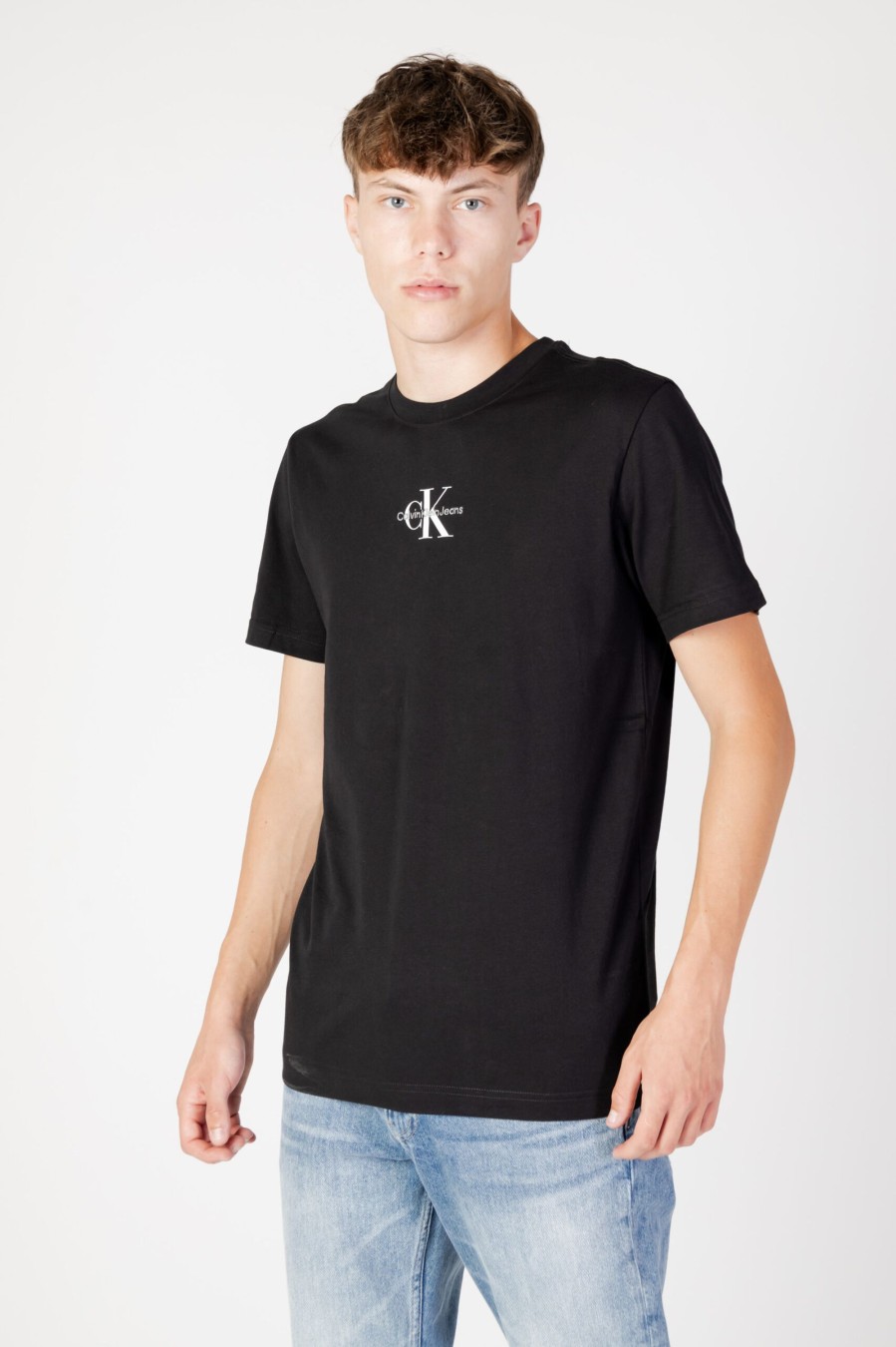 Uomo Calvin Klein | T-Shirt Calvin Klein Monologo Regular Nero