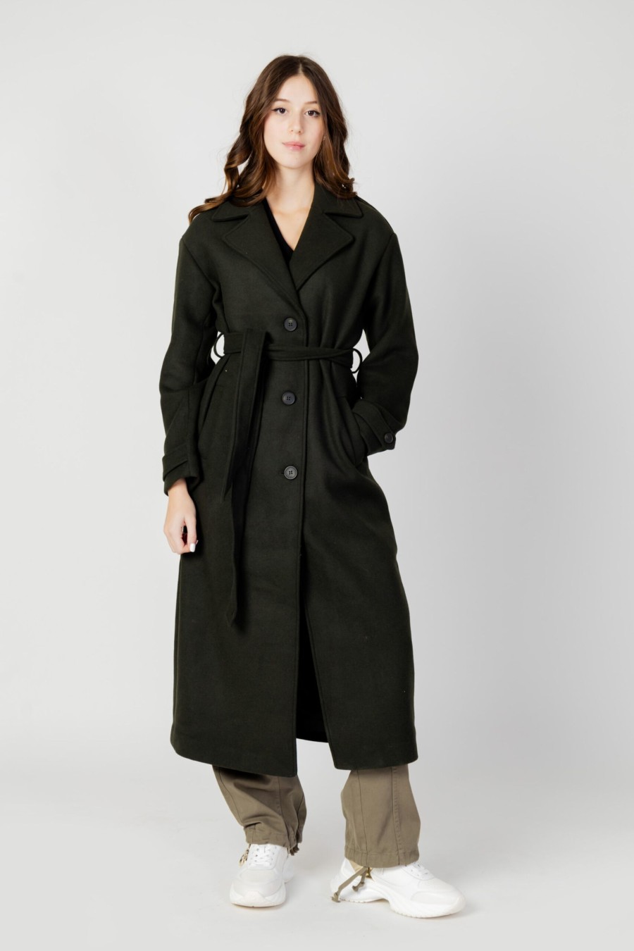 Donna Only | Cappotto Only Onlnalina X-Long Wool Verde Oliva