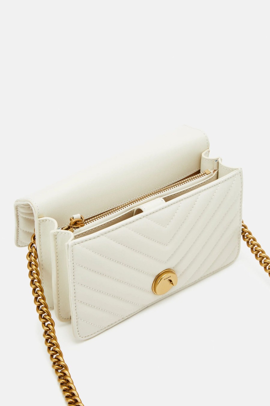 Donna Pinko | Borsa Pinko Love One Mini Dc Sheep Nappa Bianco