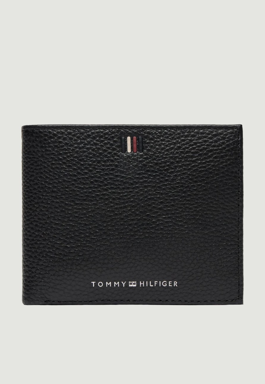 Uomo Tommy Hilfiger | Portafoglio Con Portamonete Tommy Hilfiger Central Cc And Coin Nero