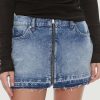 Donna Tommy Hilfiger | Minigonna Tommy Hilfiger Sophie Zip Lw Mn Denim