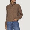 Donna Vila Clothes | Maglione Vila Clothes Vioa L/S Cable Rollneck Knit Top/Pb Marrone