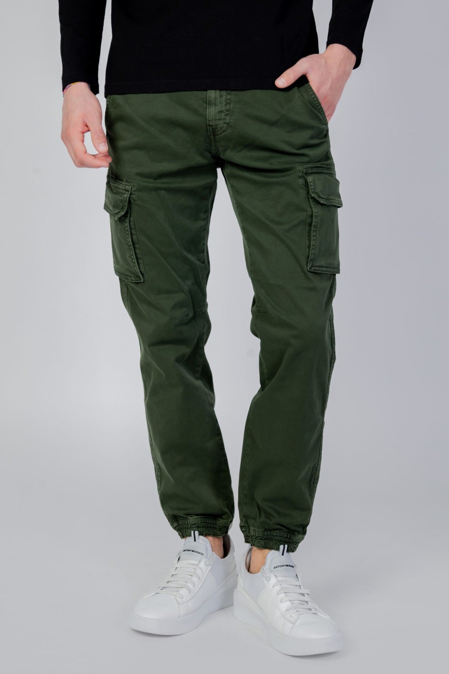 Uomo Gas | Pantaloni Gas Bob Gym Pockets Verde Oliva