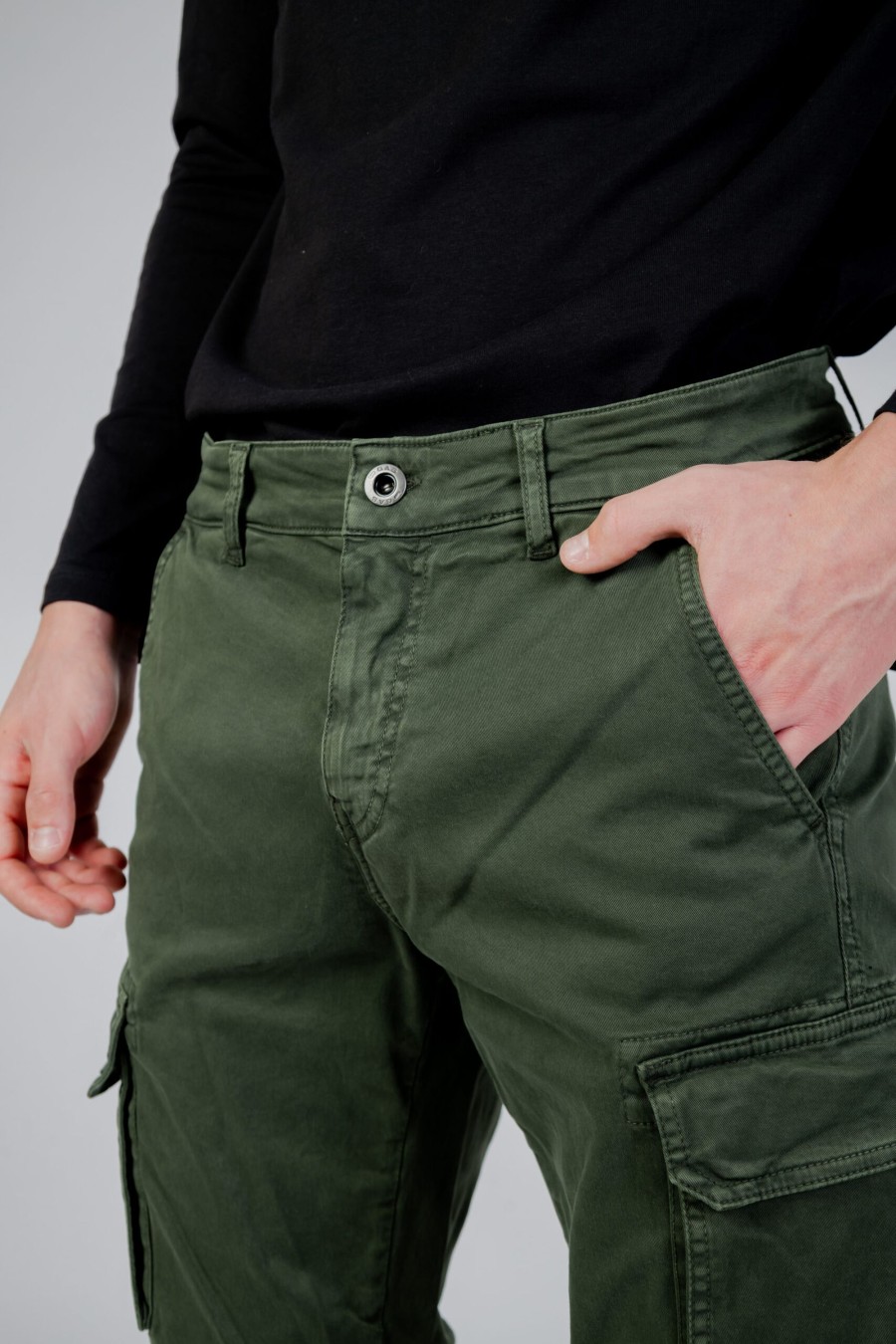 Uomo Gas | Pantaloni Gas Bob Gym Pockets Verde Oliva