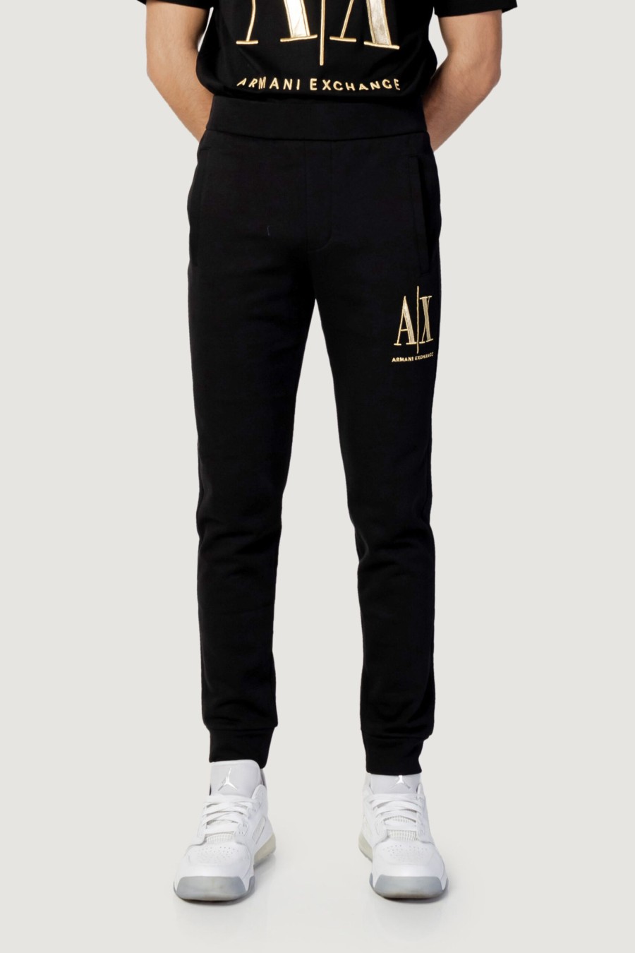 Uomo Armani Exchange | Pantaloni Sportivi Armani Exchange Nero