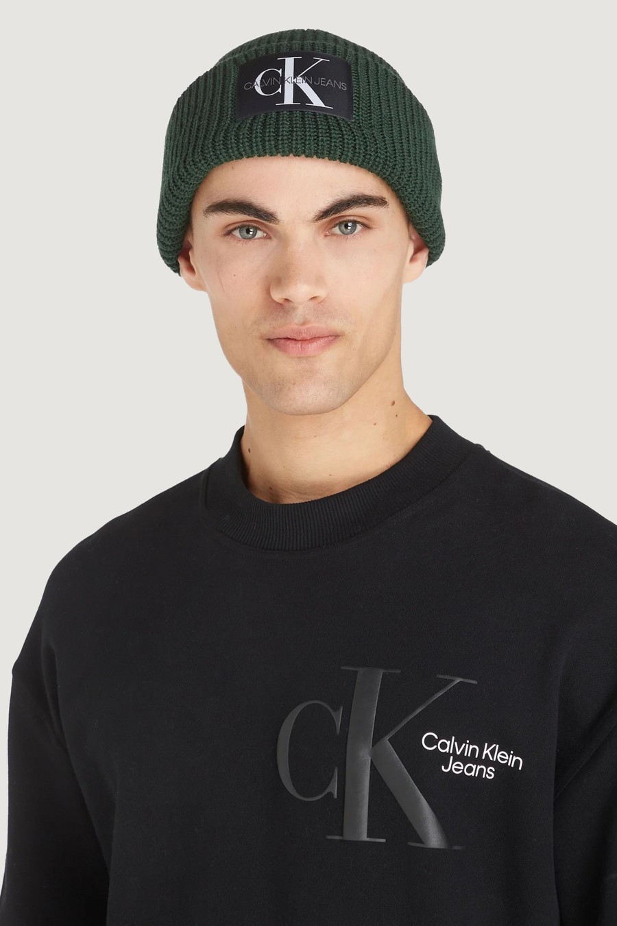 Uomo Calvin Klein | Berretto Calvin Klein Monogram Beanie Forest