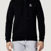 Uomo Le Coq Sportif | Felpa Con Cappuccio Le Coq Sportif Ess Fz Hoody Nero