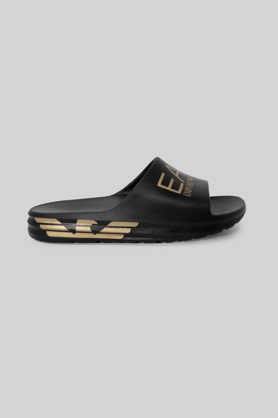 Uomo EA7 | Ciabatte Ea7 Black Gold