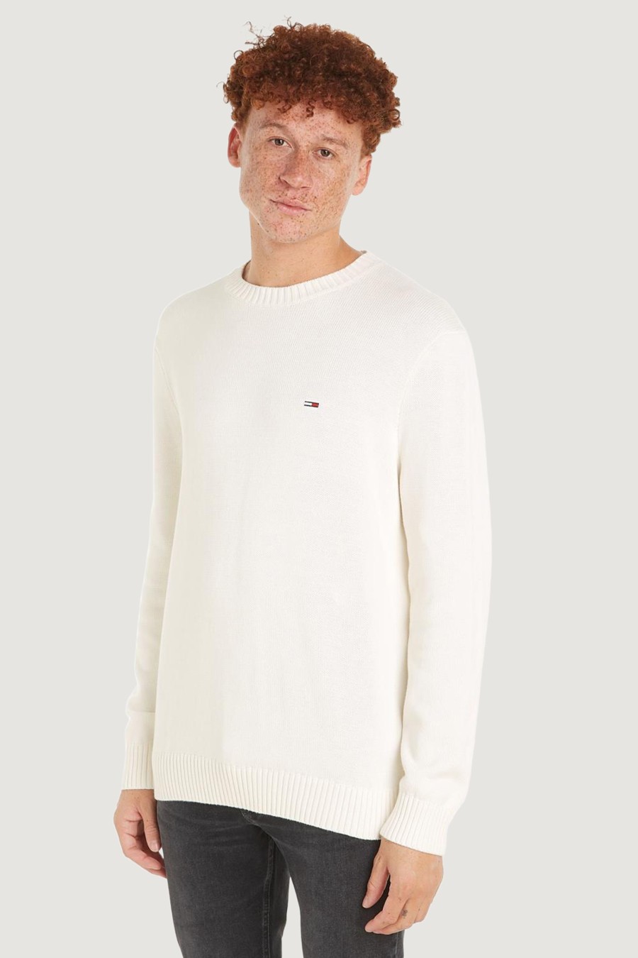 Uomo Tommy Hilfiger | Maglione Tommy Hilfiger Essntls C-N Bianco