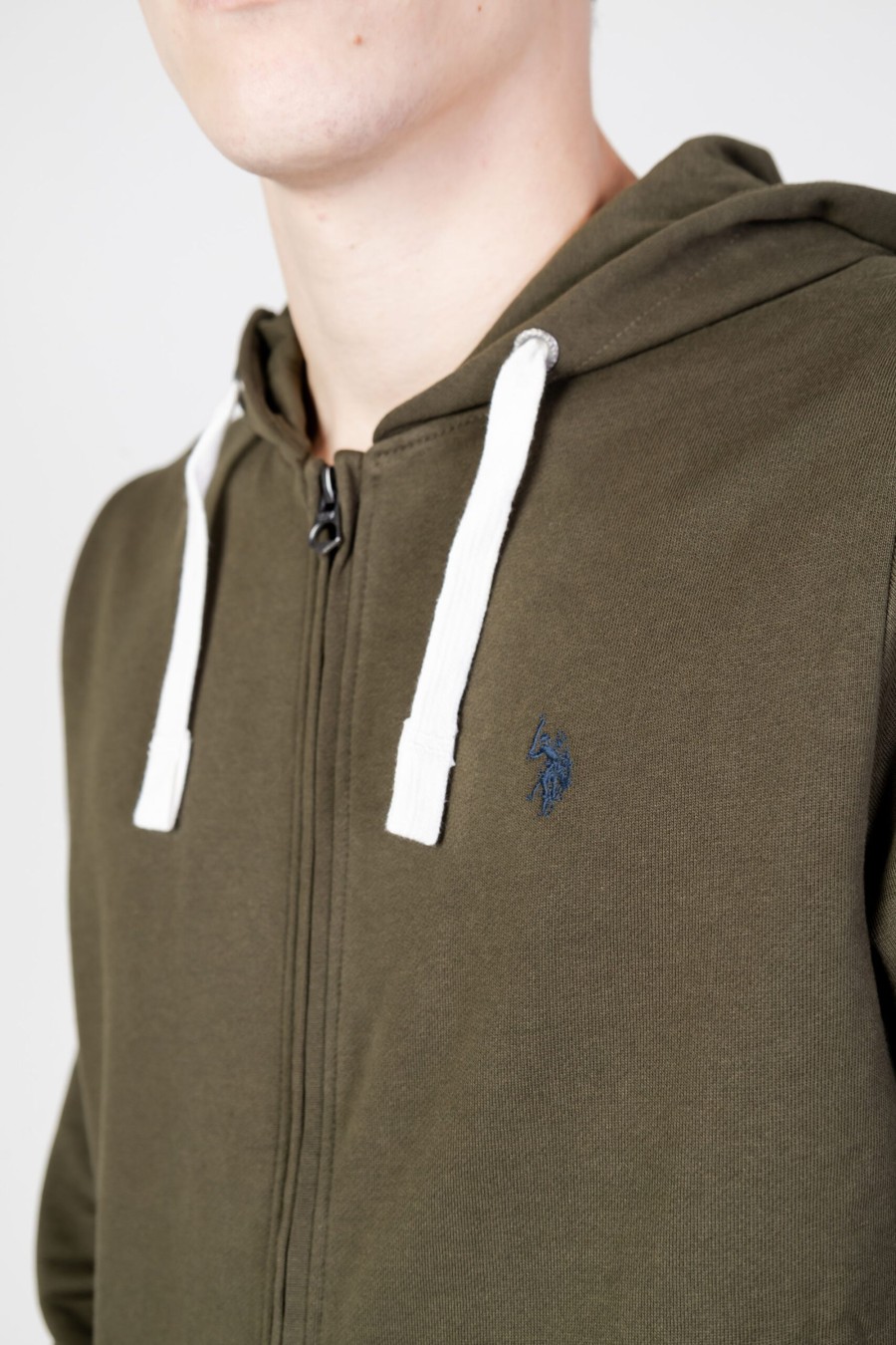 Uomo U.S. Polo Assn. | Felpa Con Cappuccio U.S. Polo Assn. Luke Eh33 Verde Oliva