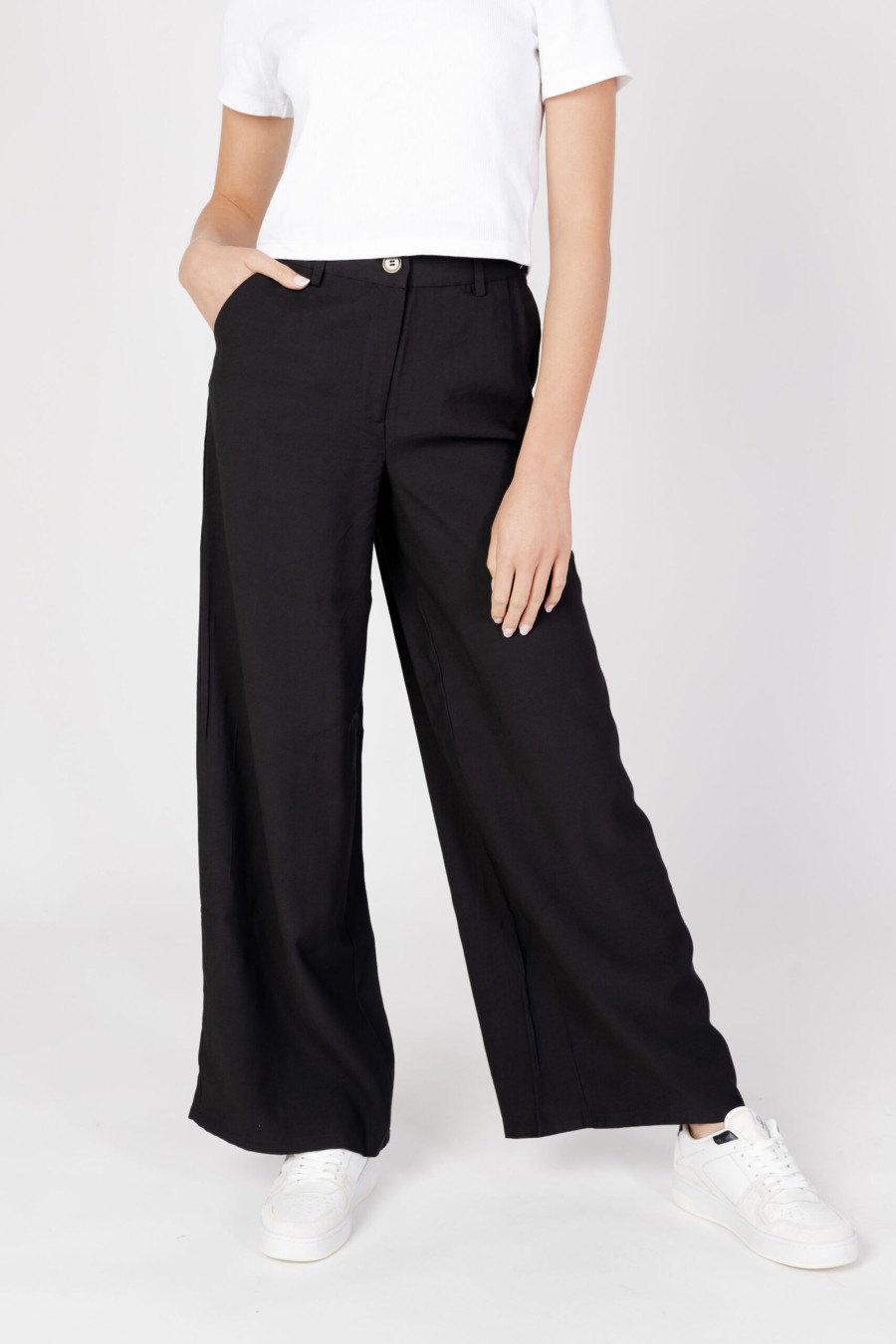 Donna Jacqueline de Yong | Pantaloni A Palazzo Jacqueline De Yong Jdyolli Wide Hw Nero