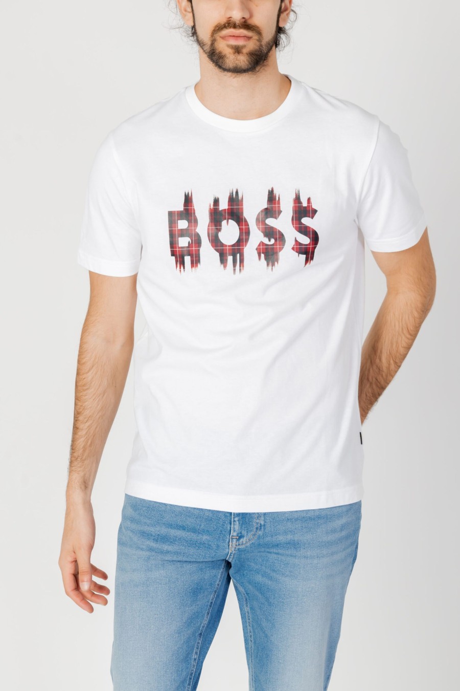 Uomo Boss | T-Shirt Boss Teeheavyboss 10254276 01 Bianco