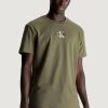 Uomo Calvin Klein | T-Shirt Calvin Klein Monologo Regular Verde Oliva