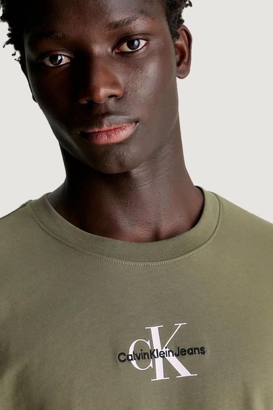 Uomo Calvin Klein | T-Shirt Calvin Klein Monologo Regular Verde Oliva