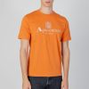 Uomo Aquascutum | T-Shirt Aquascutum Active Big Logo Arancione