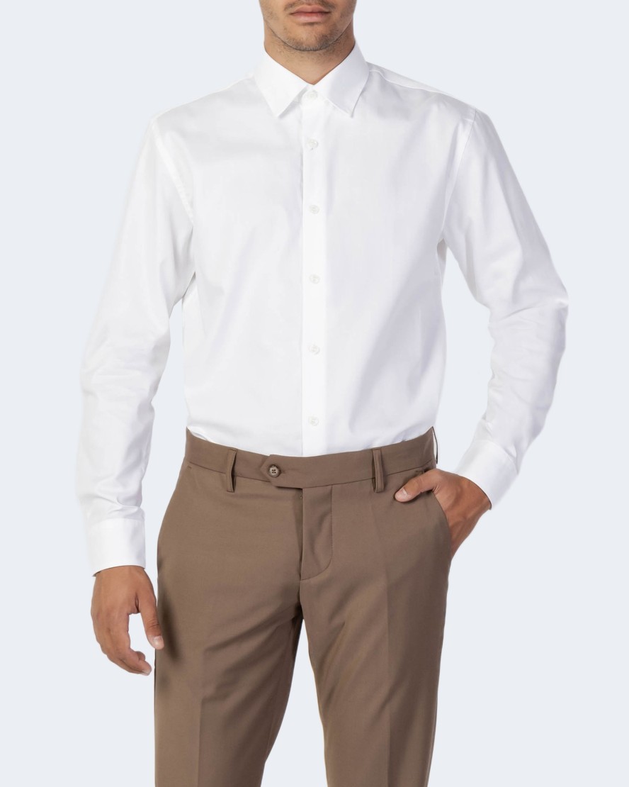 Uomo Selected | Camicia Manica Lunga Selected Slhregethan Shirt Ls Classic B Noos Bianco