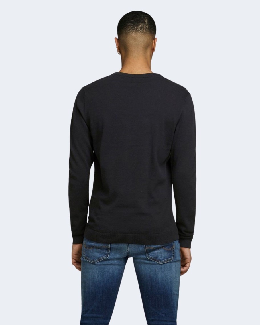 Uomo Jack Jones | Maglia Jack Jones Jjebasic Knit V-Neck Noos Nero