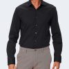 Uomo Calvin Klein | Camicia Manica Lunga Calvin Klein Poplin Stretch Slim Nero