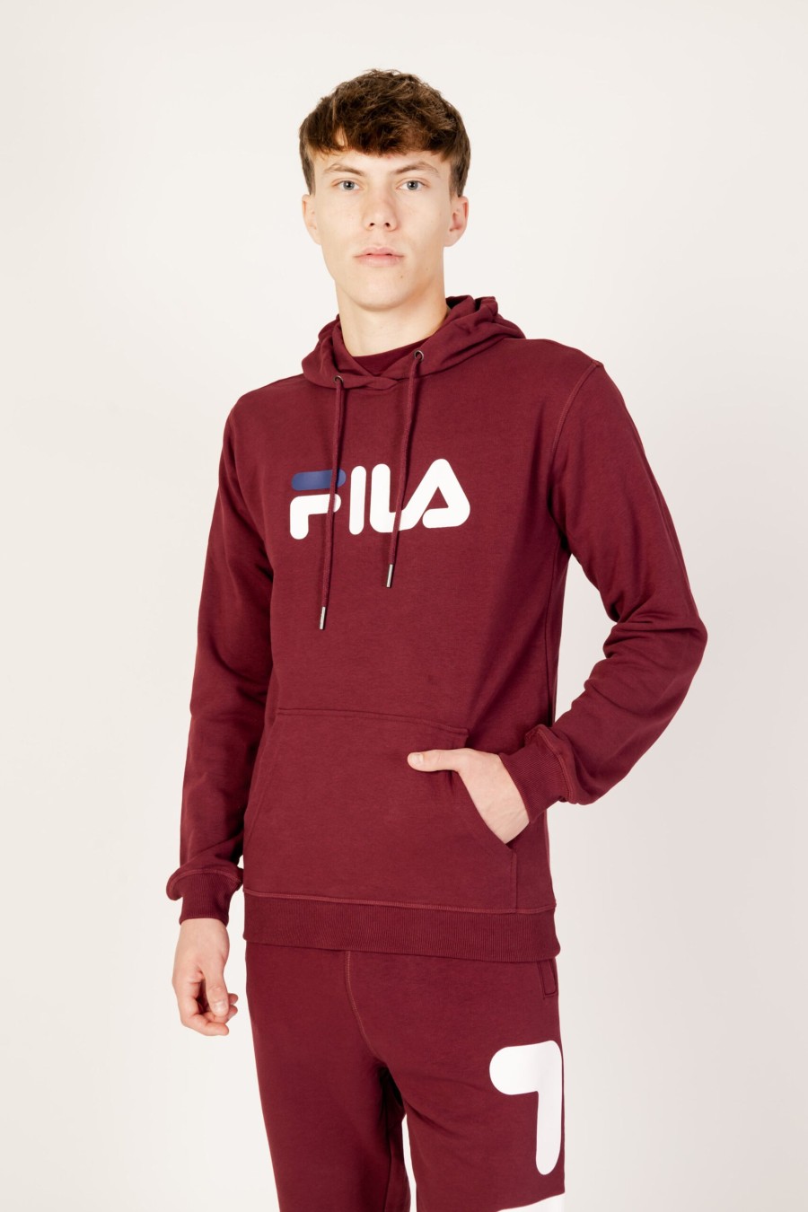 Uomo Fila | Felpa Con Cappuccio Fila Barumini Bordeaux