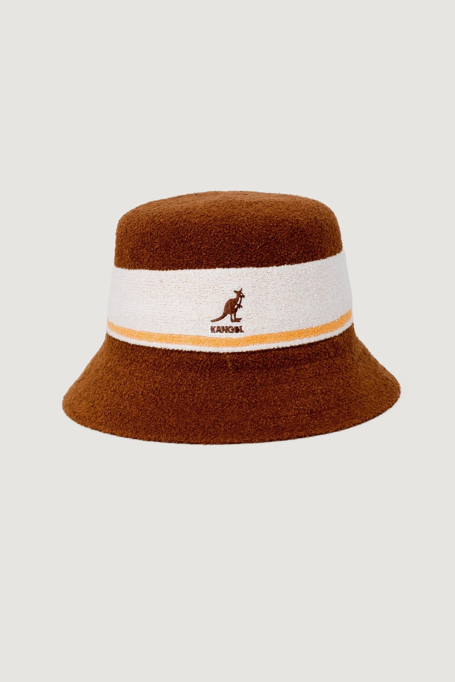 Uomo Kangol | Berretto Kangol Bermuda Stripe Bucket Marrone