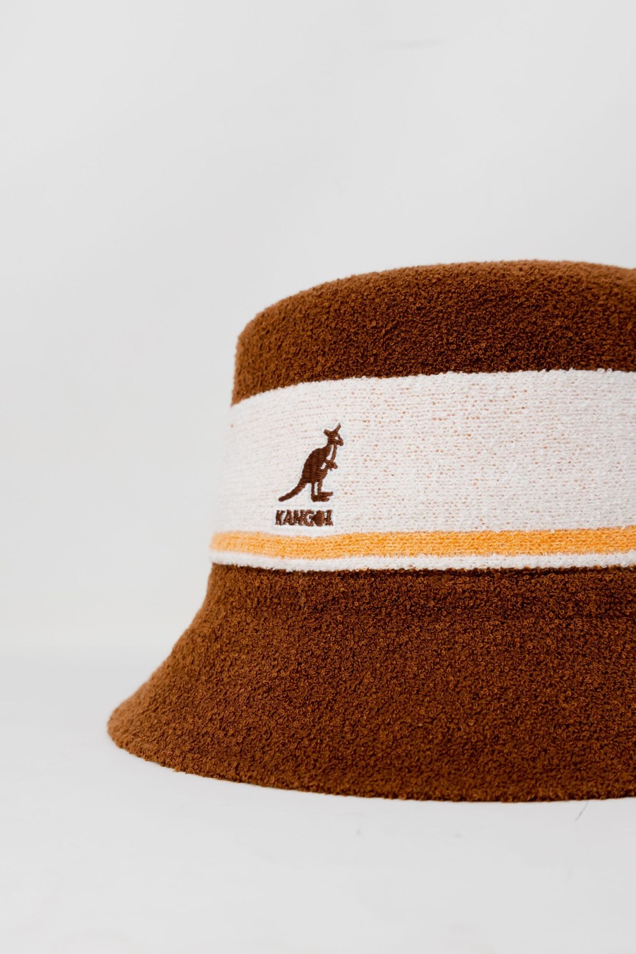 Uomo Kangol | Berretto Kangol Bermuda Stripe Bucket Marrone