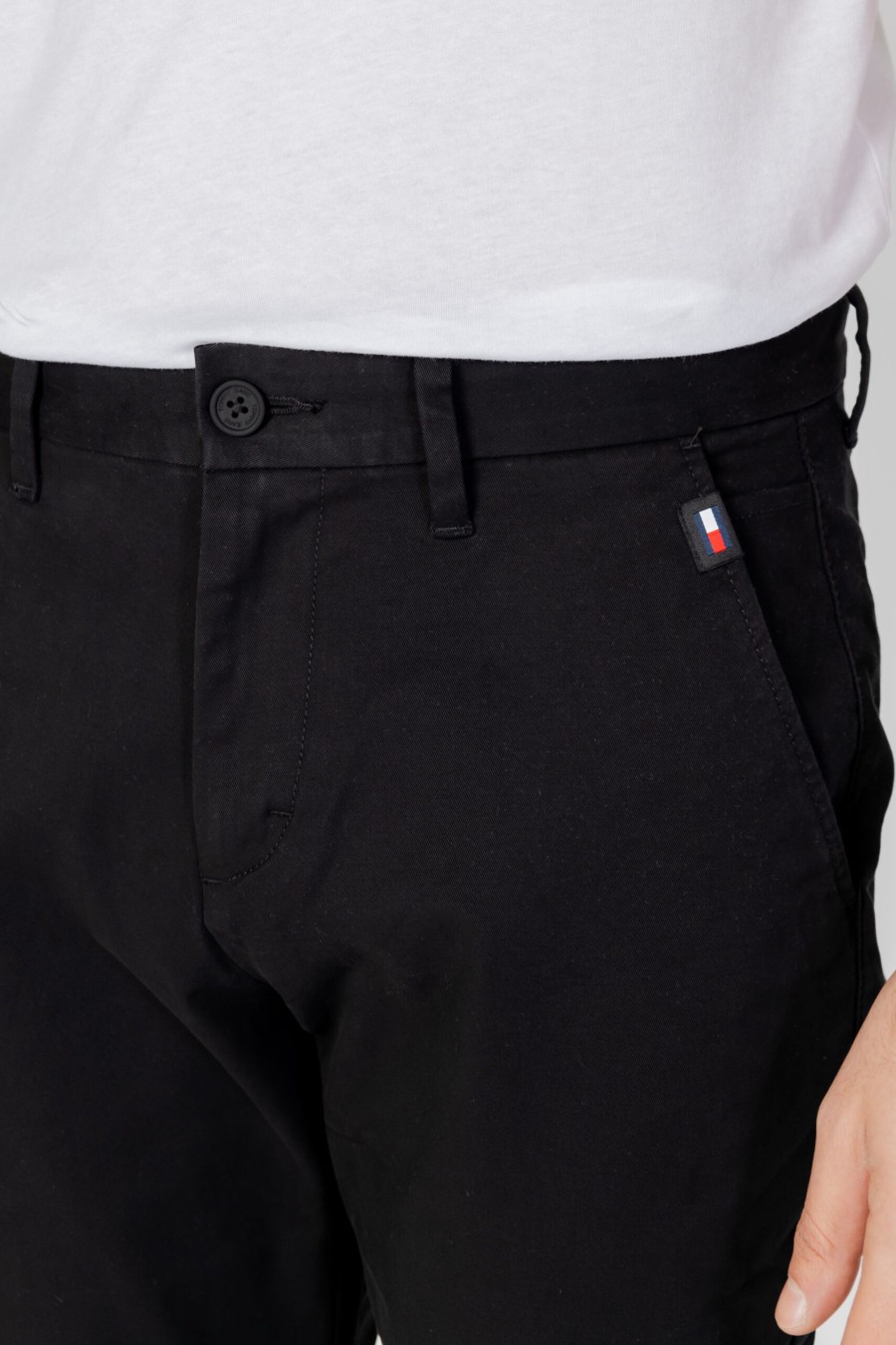 Uomo Tommy Hilfiger | Pantaloni Tapered Tommy Hilfiger Austin Chino Nero