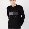 Uomo Tommy Hilfiger | Maglione Tommy Hilfiger Tjm Rlx Tonal Flag S Nero