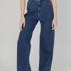 Donna Vila Clothes | Jeans Larghi Vila Clothes Vifreya Hw Wide Press Dbd Jaf124 Denim Scuro