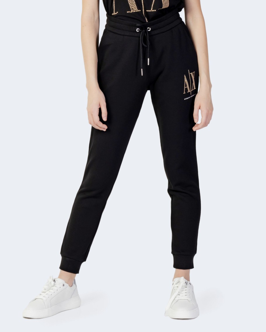 Donna Armani Exchange | Pantaloni Sportivi Armani Exchange Nero - Oro