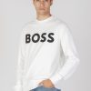 Uomo Boss | Felpa Senza Cappuccio Boss We Basic Crew Panna