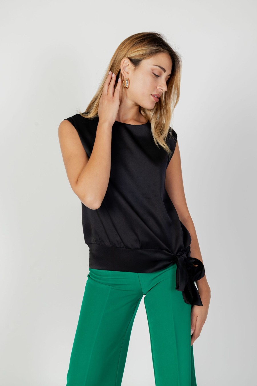 Donna Sandro Ferrone | Blusa Manica Corta Sandro Ferrone Nero