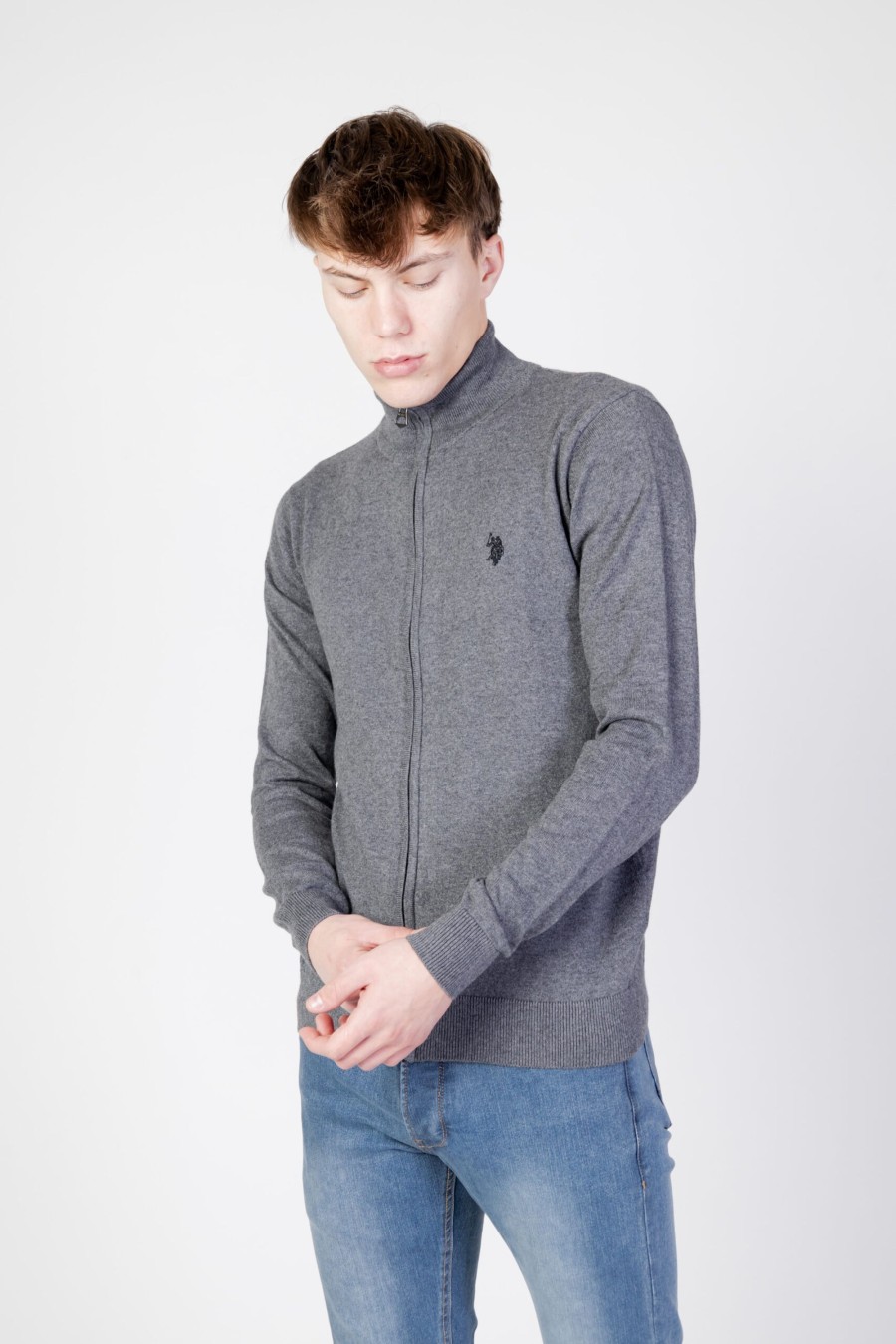 Uomo U.S. Polo Assn. | Maglia U.S. Polo Assn. Leo Eh03 Grigio