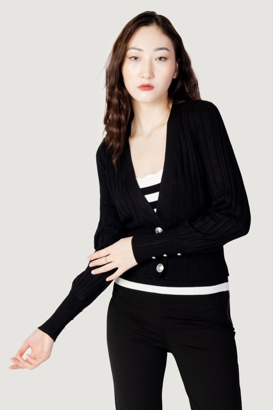 Donna Guess | Cardigan Guess Ls Agnes Nero