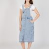 Donna Tommy Hilfiger | Tutina Tommy Hilfiger Dungaree Bf Midi Denim Chiaro