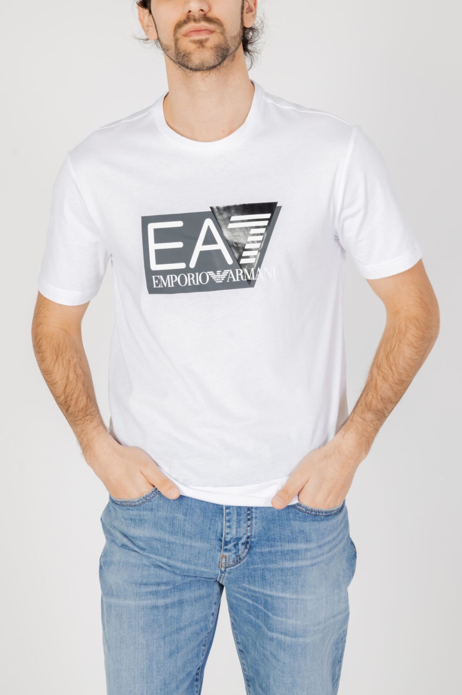 Uomo EA7 | T-Shirt Ea7 Bianco