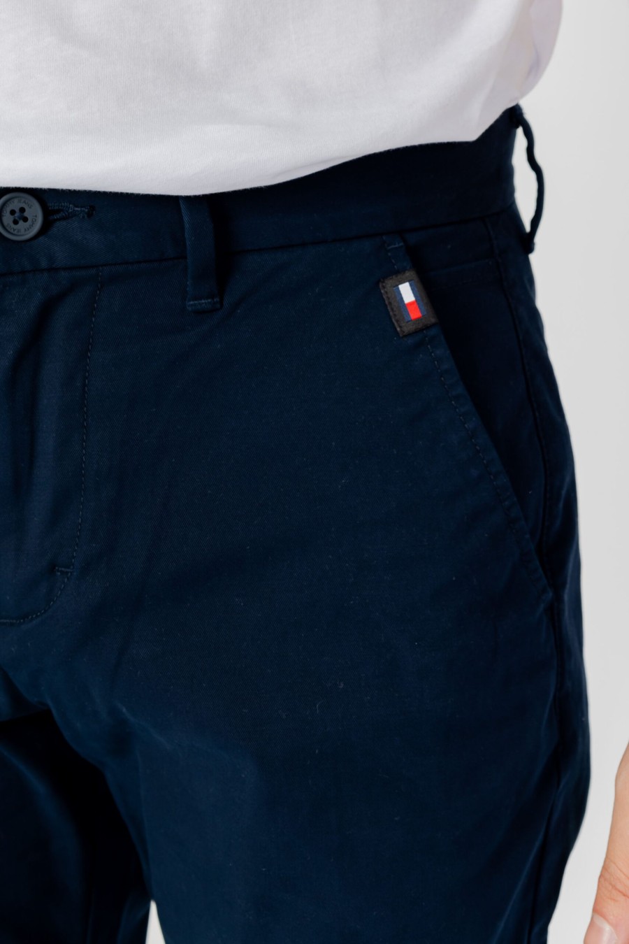 Uomo Tommy Hilfiger | Pantaloni Tapered Tommy Hilfiger Austin Chino Blu