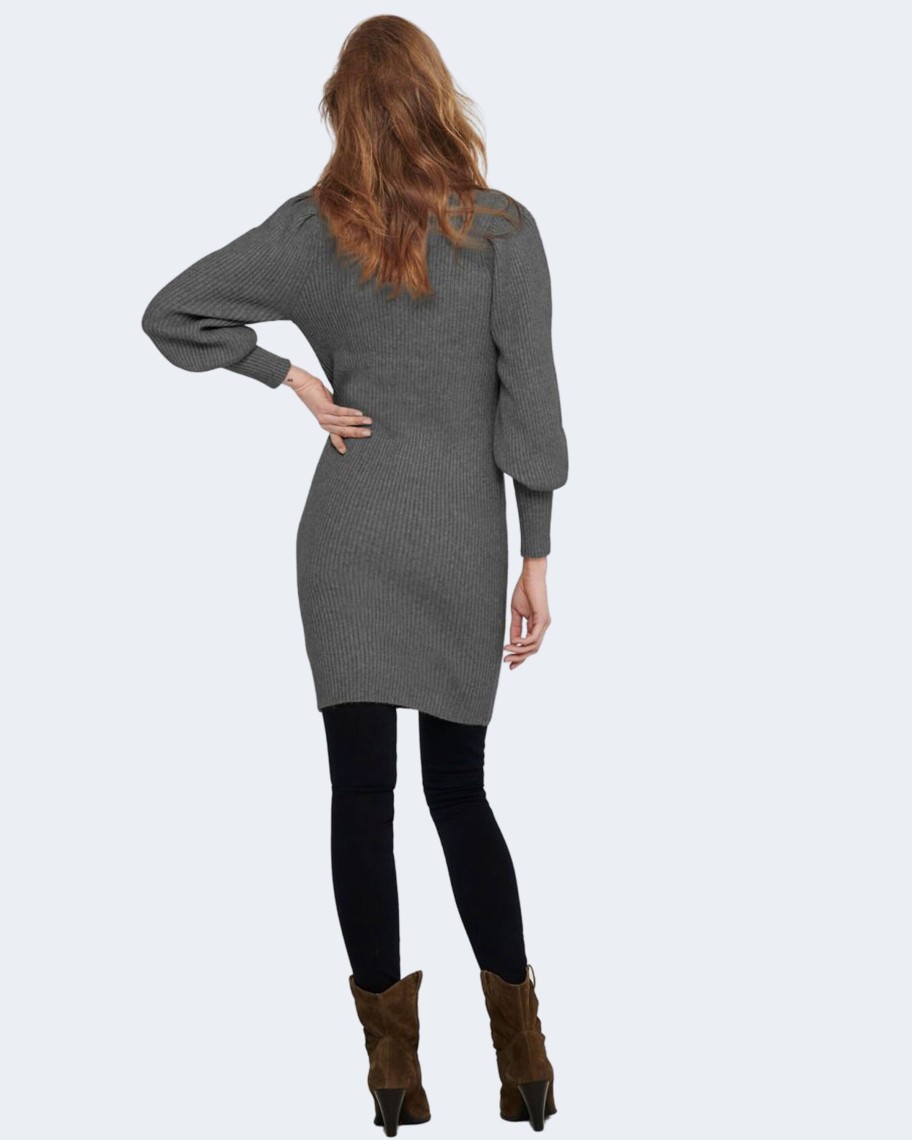 Donna Only | Vestito Corto Only Onlkatia L/S Cc Knt Grigio Scuro