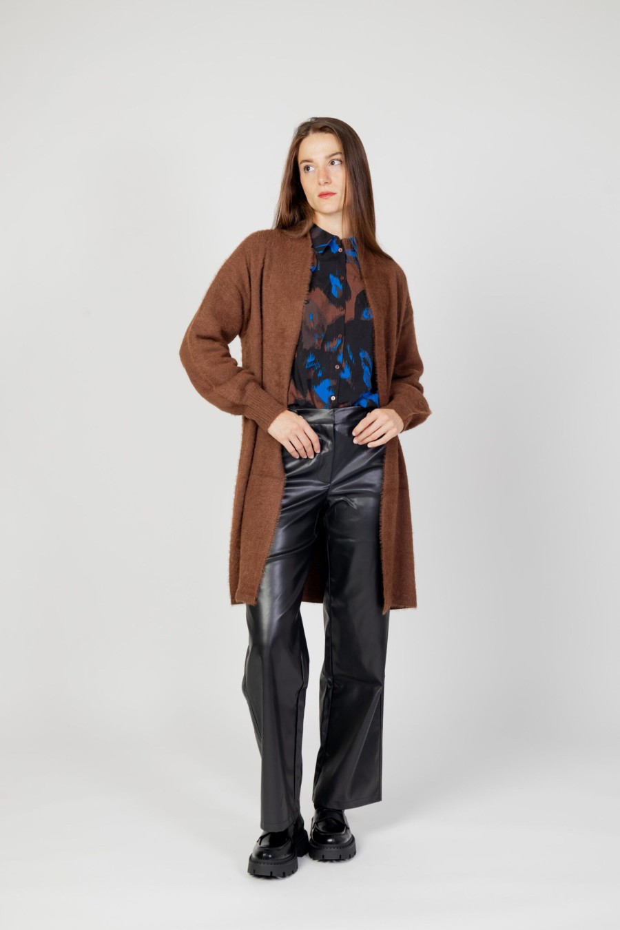 Donna Jacqueline de Yong | Cardigan Jacqueline De Yong Jdyjola L/S Long Cardigan Knt Marrone