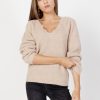 Donna Vila Clothes | Maglione Vila Clothes Vicutie L/S Rev Glitter Knit Top/Pb Beige Chiaro