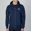 Uomo Aquascutum | Felpa Con Cappuccio Aquascutum Active Small Logo Full Zip Hoodie Fleece Blu