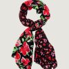 Donna Desigual | Pashmina Desigual Half Floral Rectangle Nero