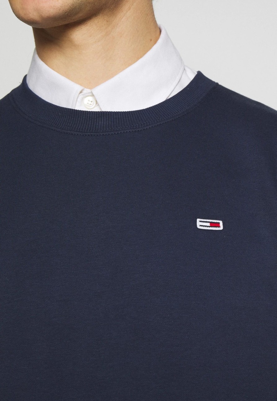 Uomo Tommy Hilfiger | Felpa Senza Cappuccio Tommy Hilfiger Regular Fleece C Blu