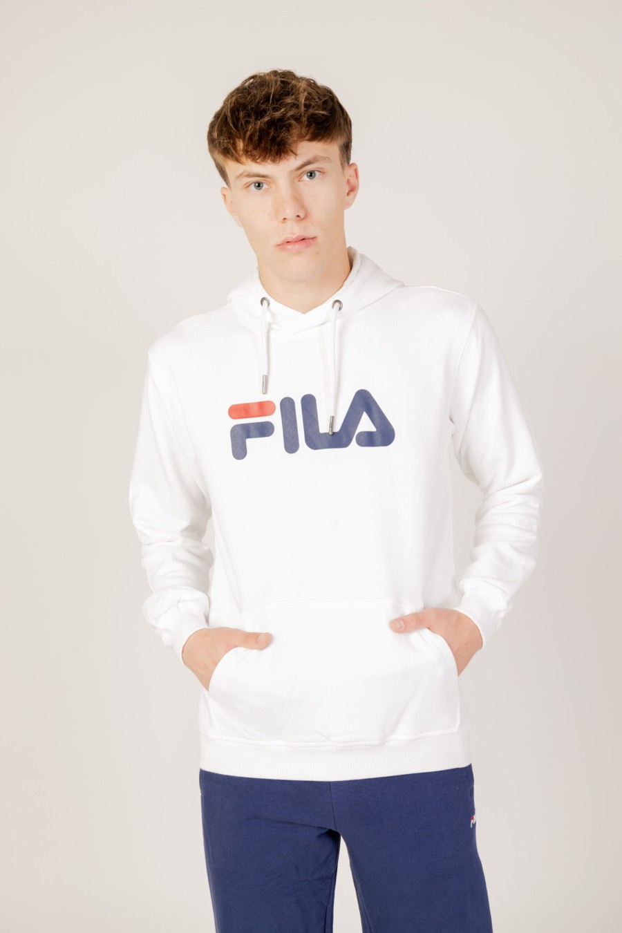 Uomo Fila | Felpa Con Cappuccio Fila Barumini Bianco