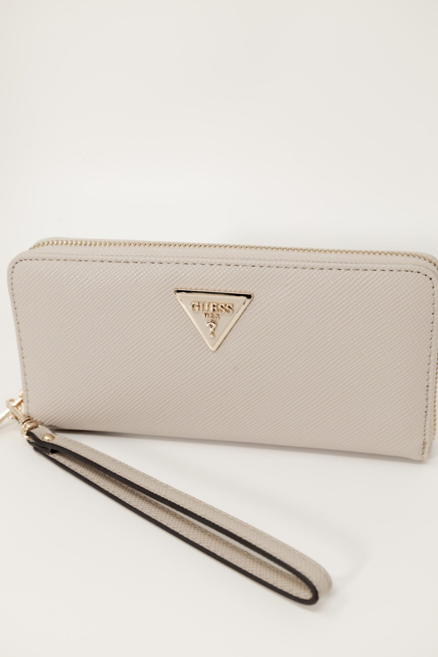 Donna Guess | Portafoglio Grande Guess Laurel Slg Card & Co Beige