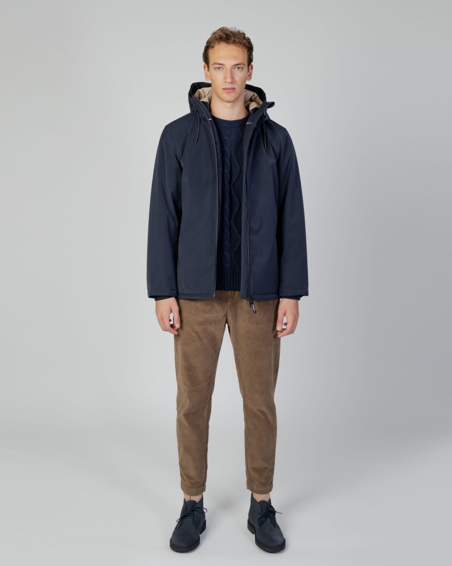 Uomo Aquascutum | Parka Aquascutum Active Hydro Mid Parka Blu